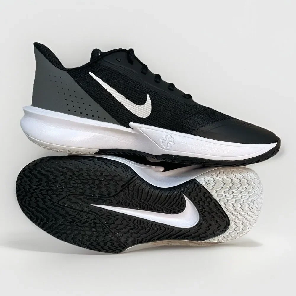Nike Precision 7 Men 8.5 Women 10 FN4322-005 Basketball Shoes Black Gray White